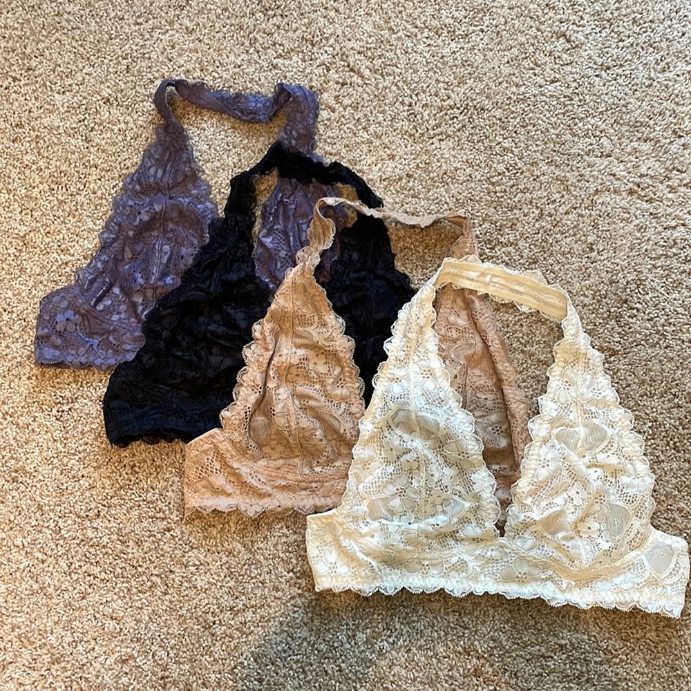 EUC free people intimately galloon lace bra